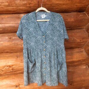 Princess Polly Green & White Floral Oversized Dress Size 0 (XXS)